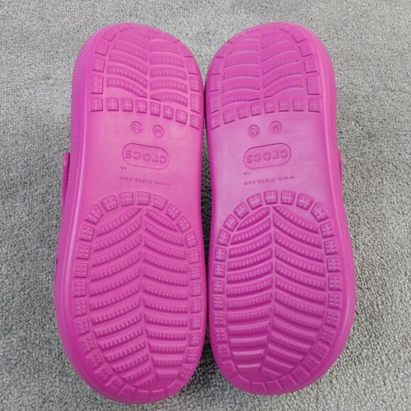 Crocs Classic Crush Clog Unisex Platform Shoes Mens Size 13 Fuchsia Pink Comfort - Picture 2 of 10